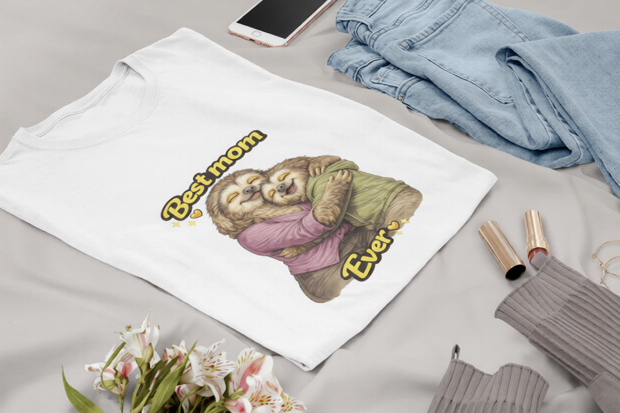 Best Mom Ever Sloth T-Shirt – Cute Mother’s Day Shirt