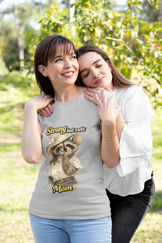 Strong but Cute Mom Raccoon T-Shirt – Mother’s Day Gift | Cute Mom Graphic Tee