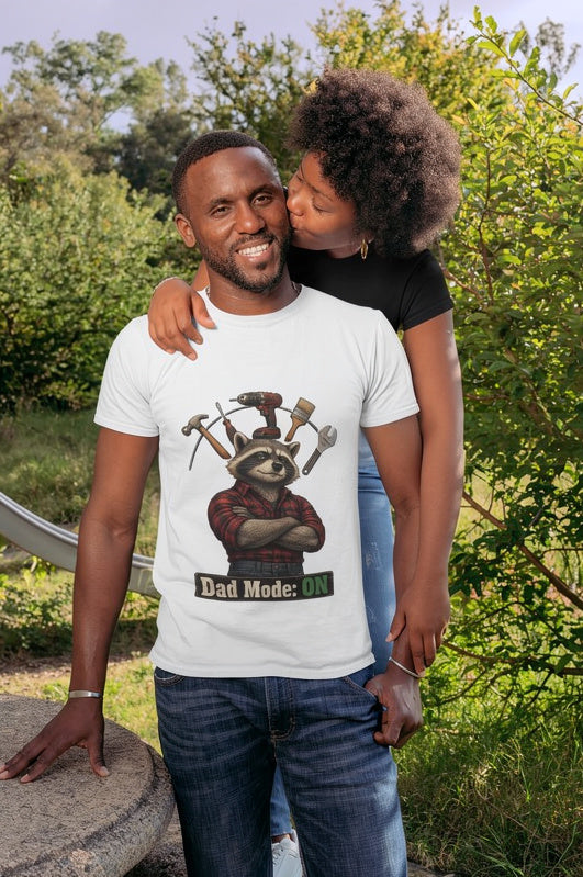 Dad Mode ON T-Shirt – Funny Raccoon Dad Shirt