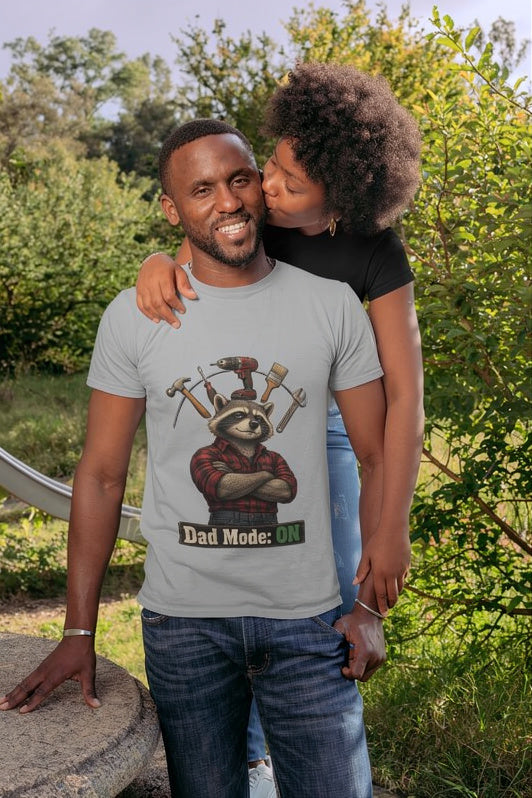 Dad Mode ON T-Shirt – Funny Raccoon Dad Shirt