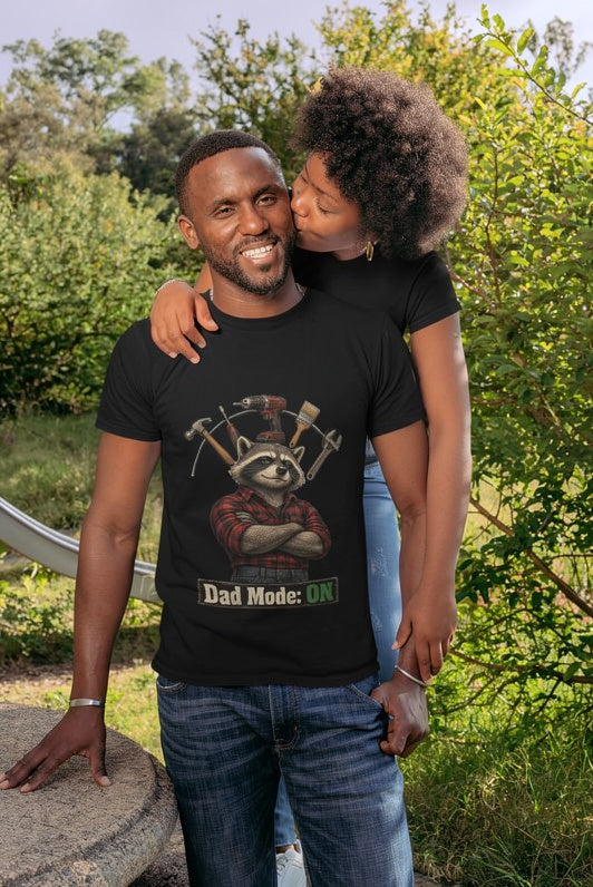 Dad Mode ON T-Shirt – Funny Raccoon Dad Shirt