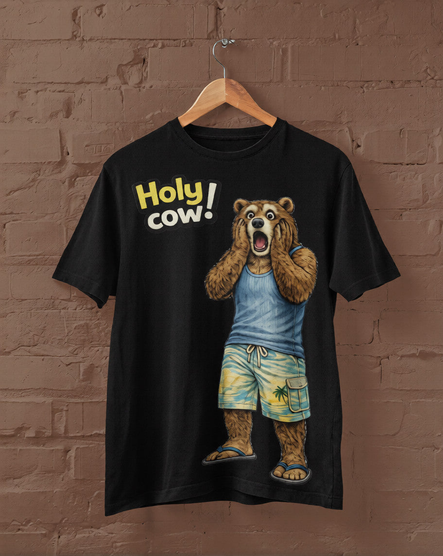 Holy Cow Grizzly Bear T-Shirt | Funny Graphic Tee