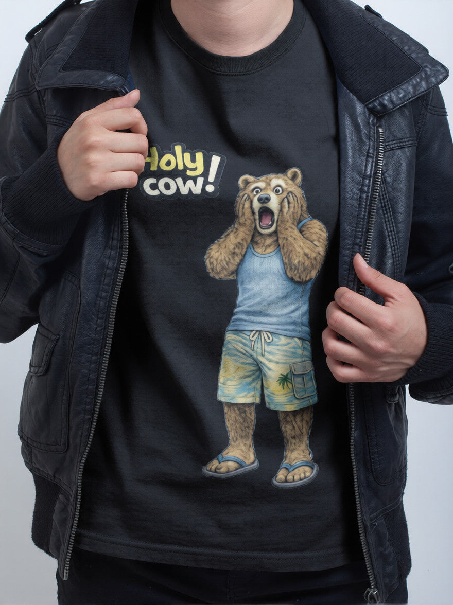Holy Cow Grizzly Bear T-Shirt | Funny Graphic Tee
