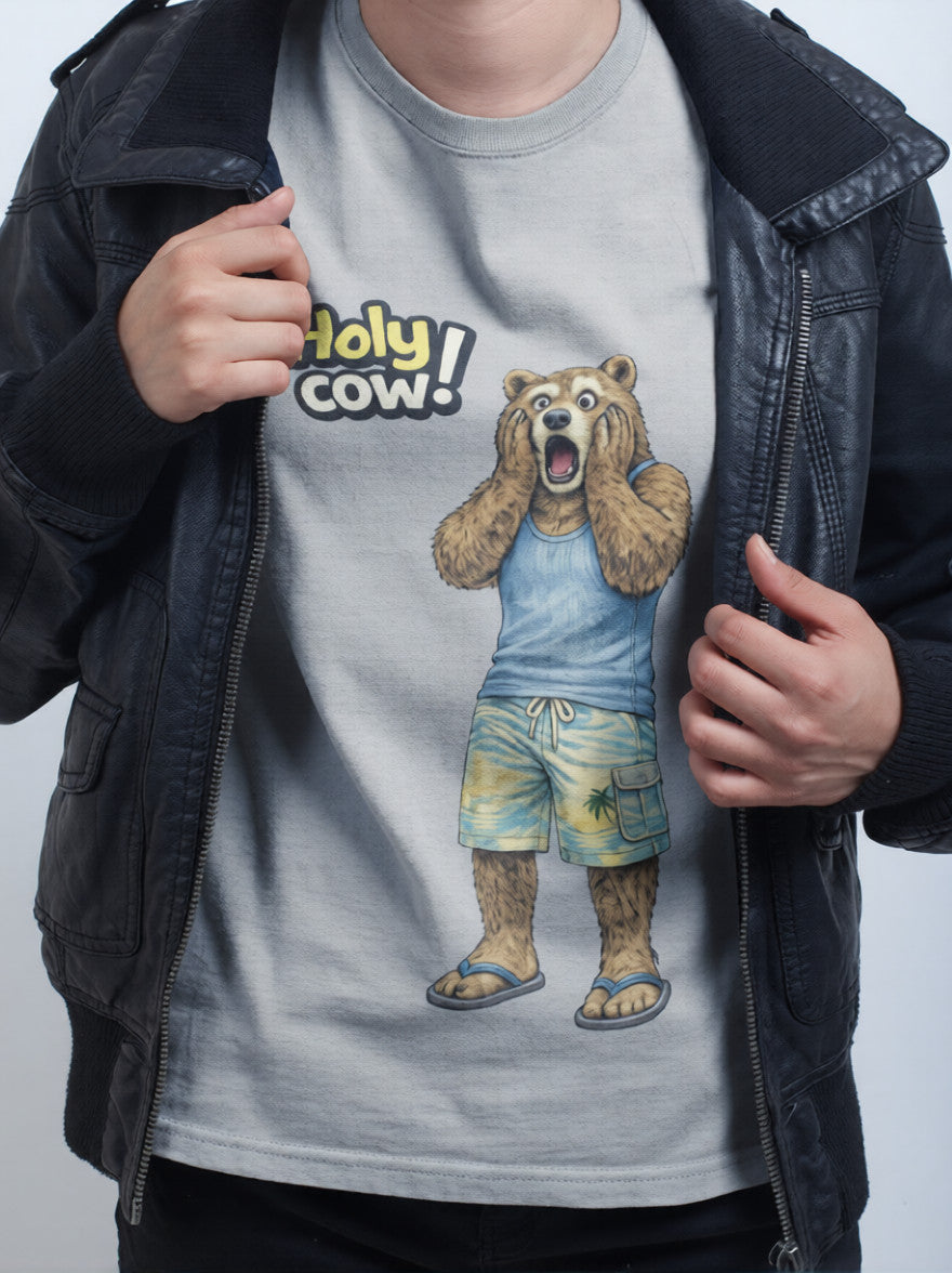 Holy Cow Grizzly Bear T-Shirt | Funny Graphic Tee