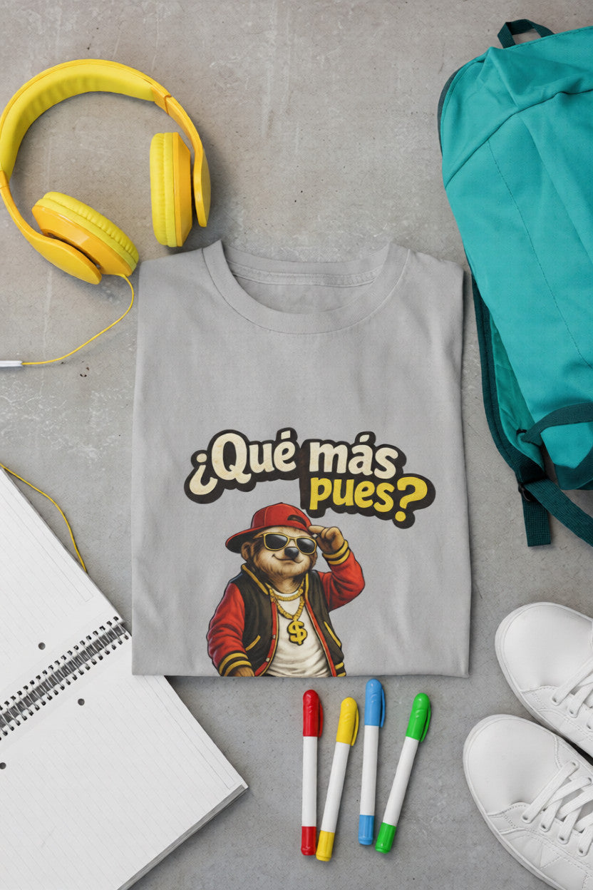 Funny Sloth Graphic T-Shirt – “¿Qué más pues?” Streetwear Tee