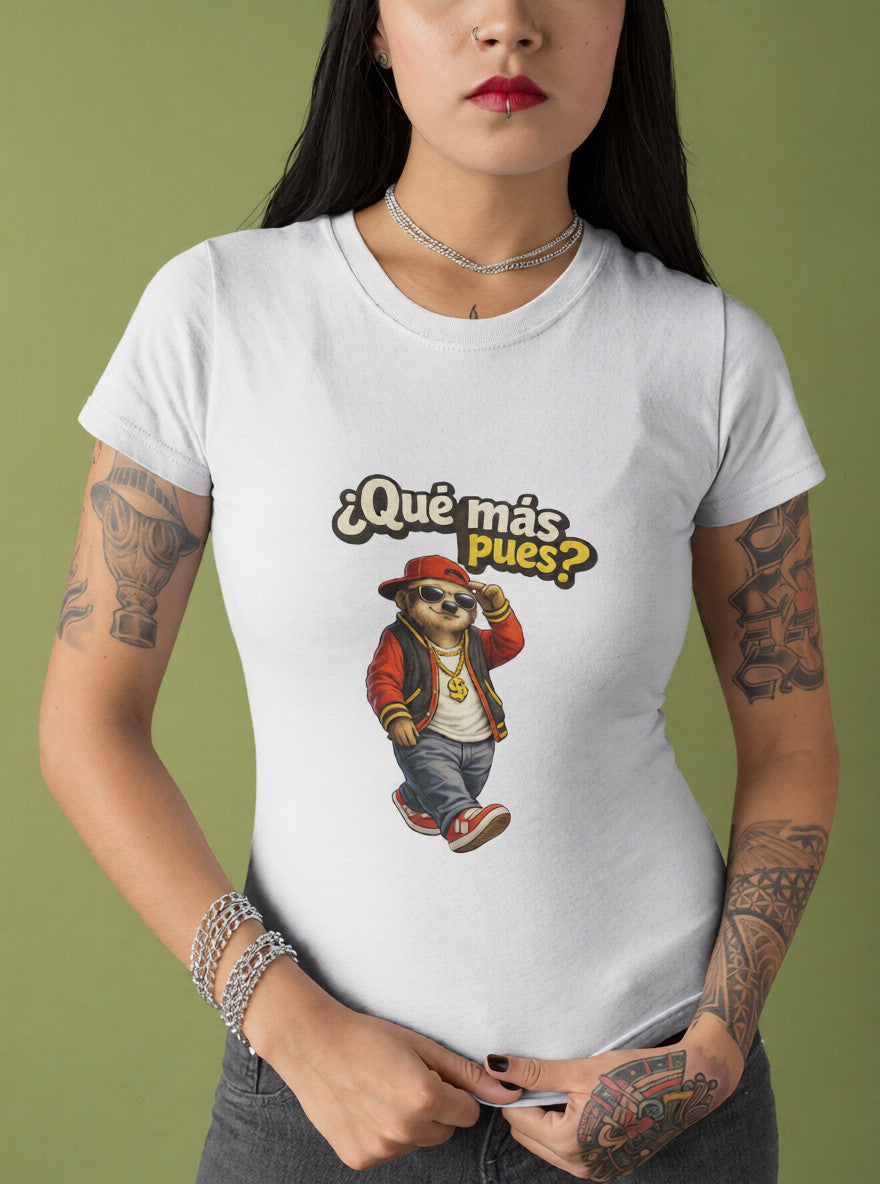 Funny Sloth Graphic T-Shirt – “¿Qué más pues?” Streetwear Tee