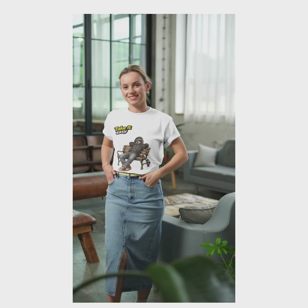 Take It Easy Raccoon T-Shirt – Chill Streetwear Graphic Tee