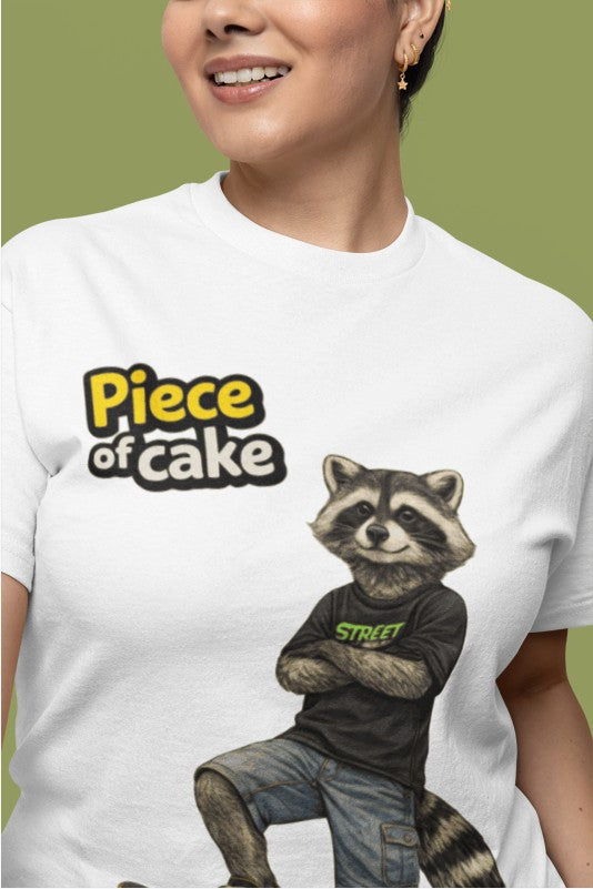 Piece of Cake Raccoon Skate T-Shirt | Streetwear Animal Tee