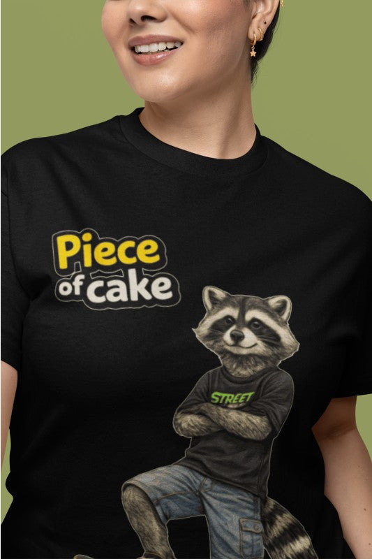 Piece of Cake Raccoon Skate T-Shirt | Streetwear Animal Tee
