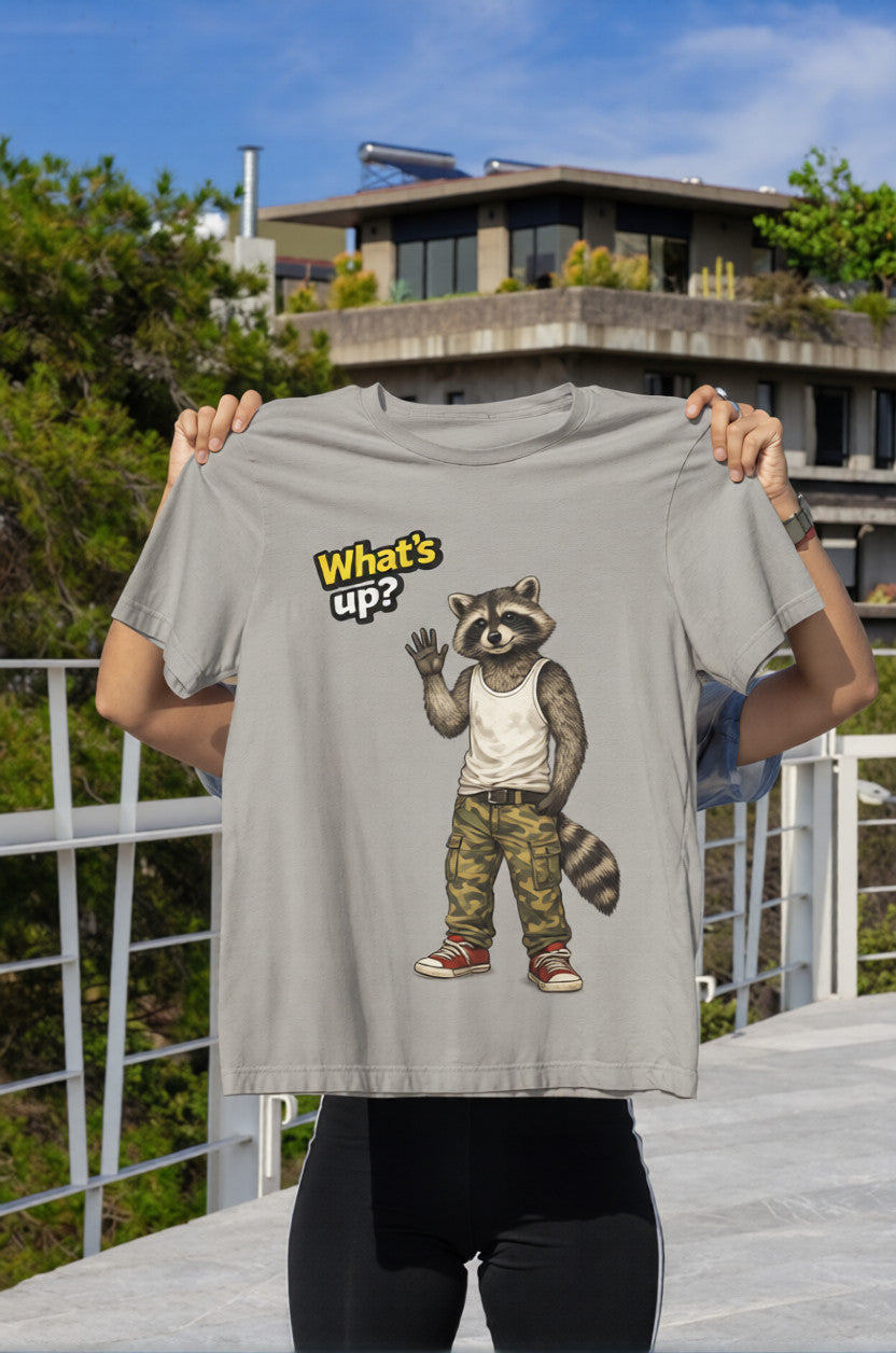 What’s Up Raccoon T-Shirt | Streetwear Animal Tee