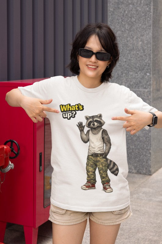 What’s Up Raccoon T-Shirt | Streetwear Animal Tee