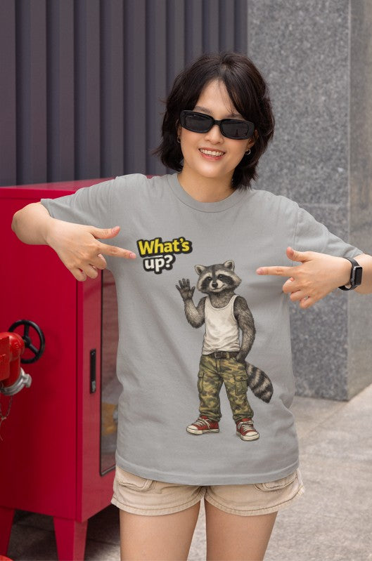 What’s Up Raccoon T-Shirt | Streetwear Animal Tee