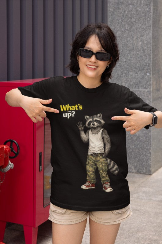 What’s Up Raccoon T-Shirt | Streetwear Animal Tee