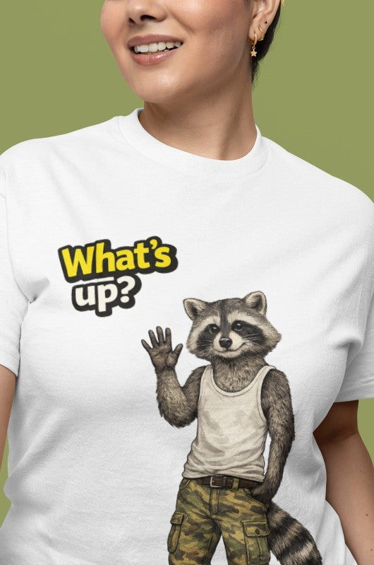 What’s Up Raccoon T-Shirt | Streetwear Animal Tee
